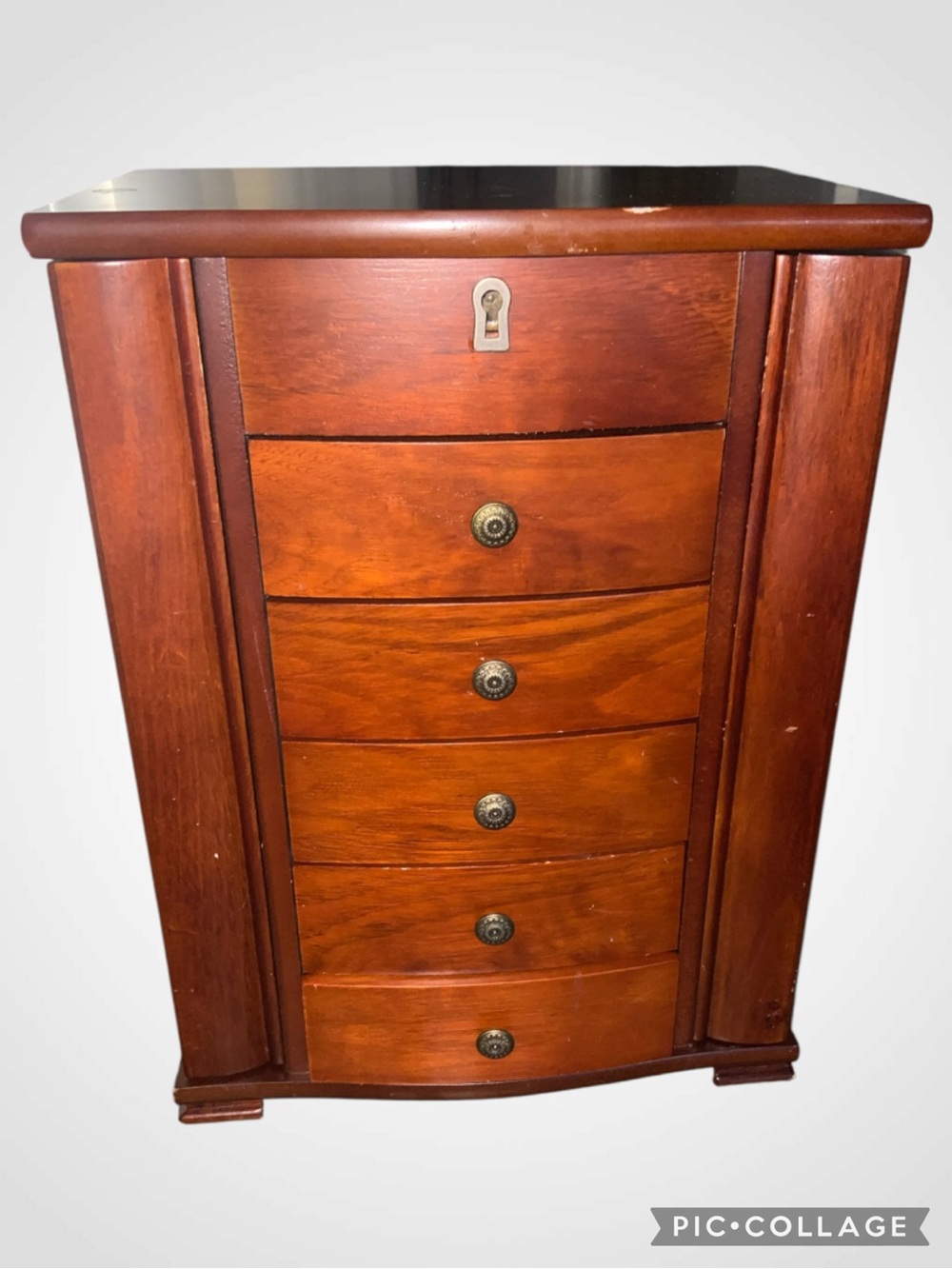 Monet Wooden Jewelry Armoire Chest - Brown